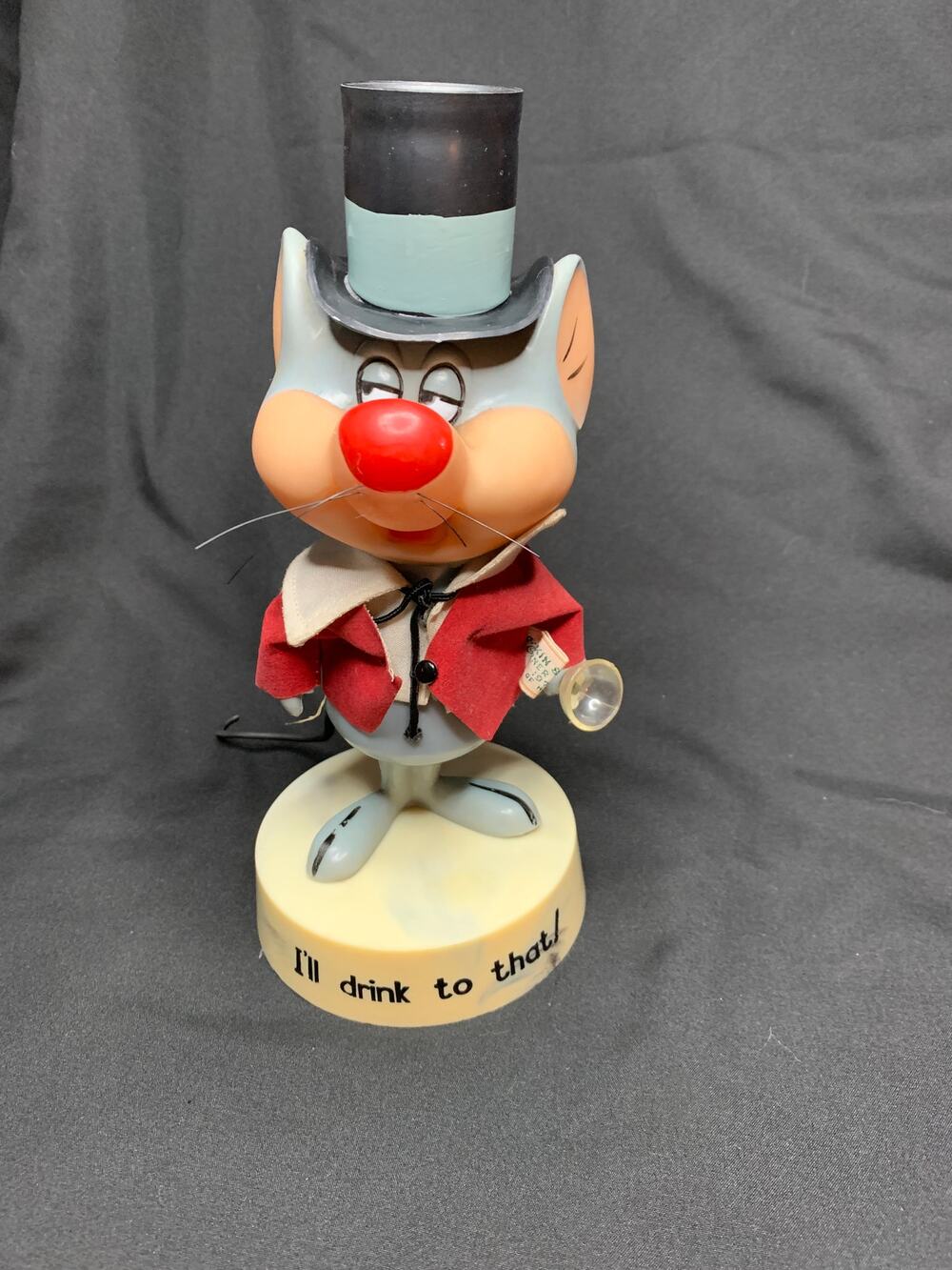 Vintage 1971 Dakin Goofy Grams I'll Drink To That Mouse Figure Warner Bros 8"